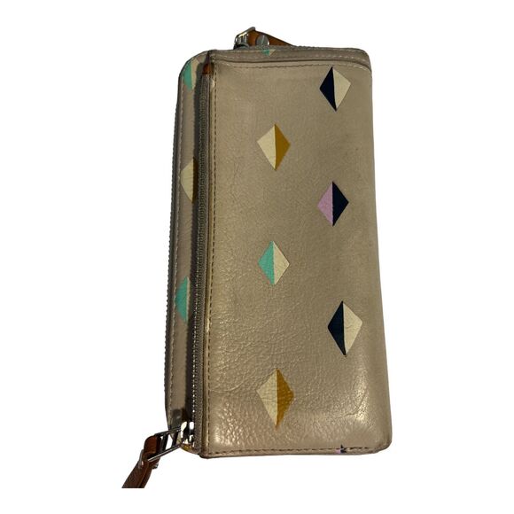 FOSSIL Issue No 1954 Wallet Women's Vintage Genuine Leather Full Zipper Clutch - Picture 6 of 16